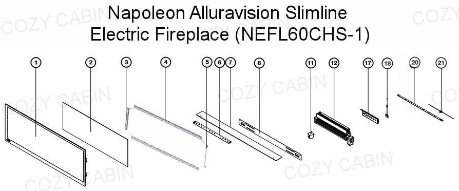 Alluravision Slimline Electric Fireplace (NEFL60CHS-1) #NEFL60CHS-1